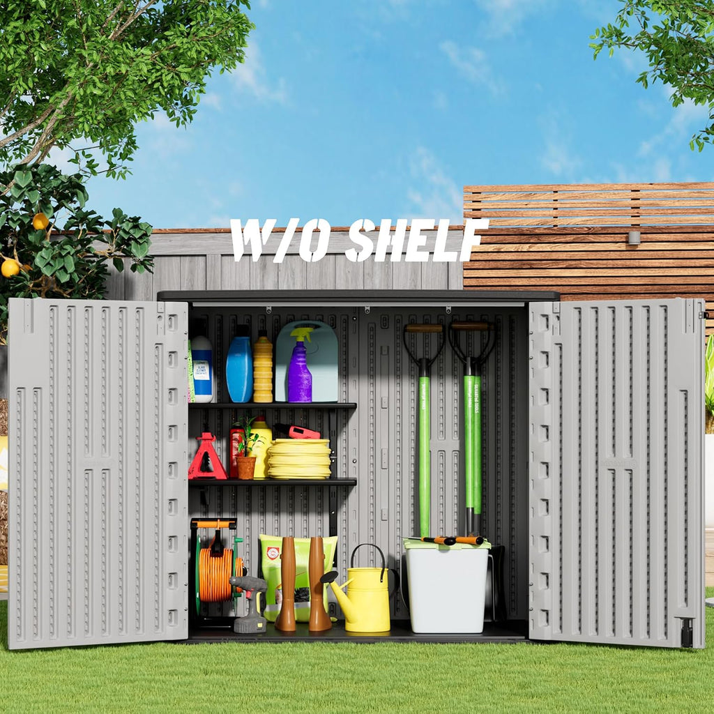 Mrosaa Outdoor Storage Cabinet for Patio & Garden Shed, 37Cu.ft Outdoor Storage Shed Waterproof,Horizontal Outdoor Cabinet for Garage, Pool Storage.
