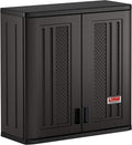 Suncast Commercial 4 Cubic Ft. Heavy-Duty Resin Wall Cabinet with Adjustable Metal-Reinforced Shelf, and Lockable Handles for Indoor and Outdoor Storage, Black, Made in the USA