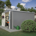 10x10 Ft Sheds & Outdoor Storage - Large Metal Outdoor Storage Shed with Floor Frame Large Heavy Duty Tool Storage She Shed (10x10 Ft)