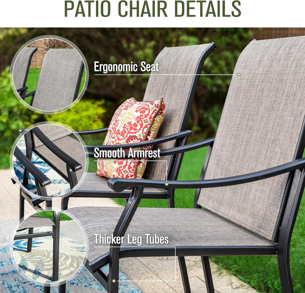 Sophia & William 7 Pieces Patio Dining Set, 6 Quick Dry Textilene Chairs and a Powder-Coated Outdoor Dining Table, Durable All-Weather Patio Furniture for Lawn, Park, and Courtyard Support 350lbs