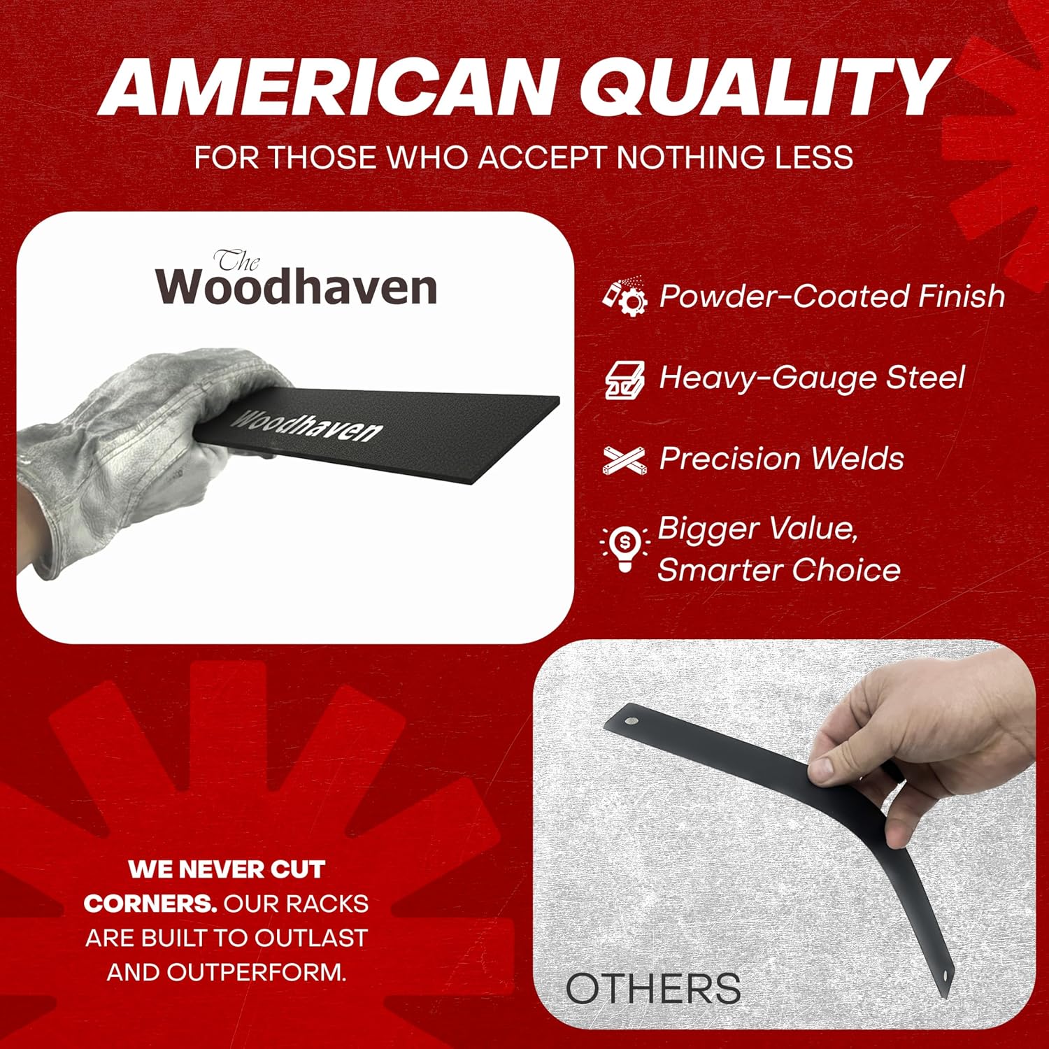 Woodhaven Black 4 Foot - Heavy Duty Made In USA - Indoor Outdoor - 1/4 Cord Firewood Storage Log Rack With Seasoning Cover Combo Set - Metal Log Storage - 48' x 48'