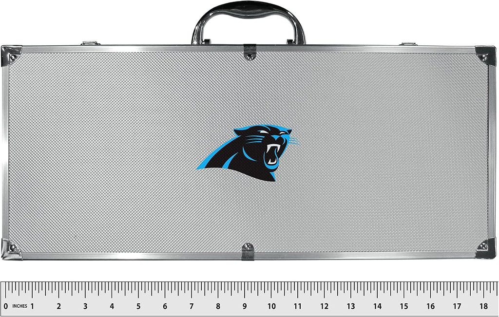 NFL Siskiyou Sports Fan Shop Carolina Panthers Steel Tailgater BBQ Set w/Case 8 piece Gray