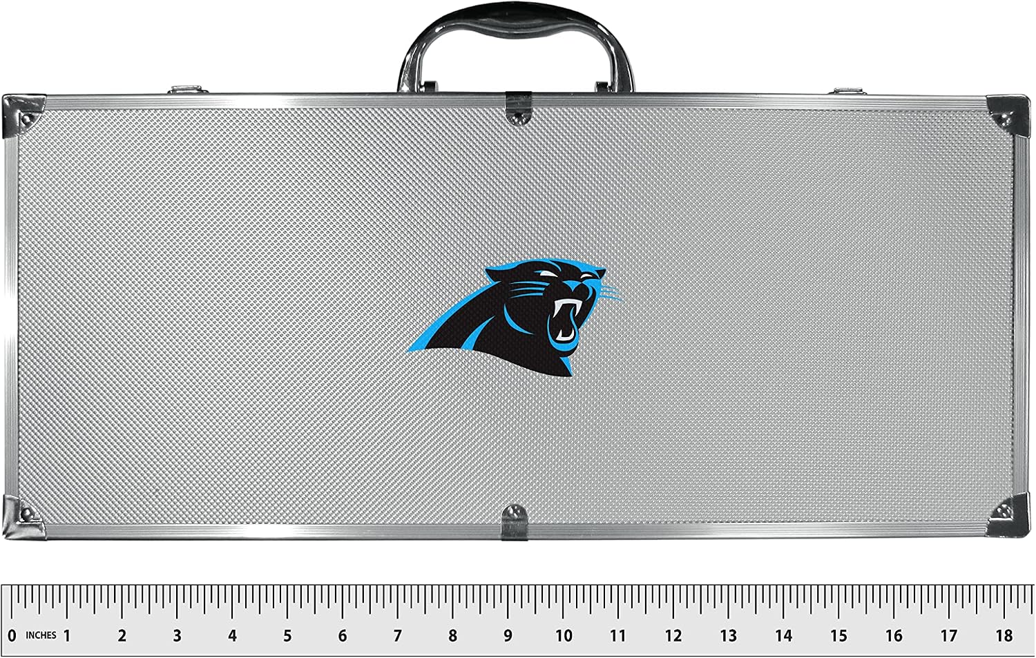 NFL Siskiyou Sports Fan Shop Carolina Panthers Steel Tailgater BBQ Set w/Case 8 piece Gray