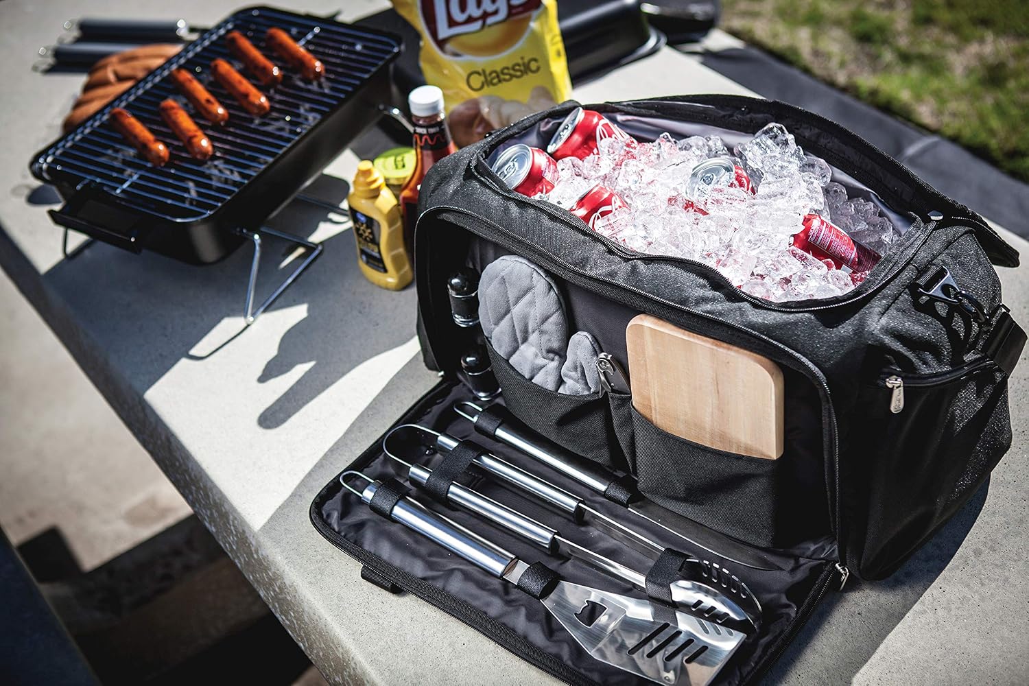 NFL BBQ Kit/Cooler Tote with Barbecue and Picnic Accessories