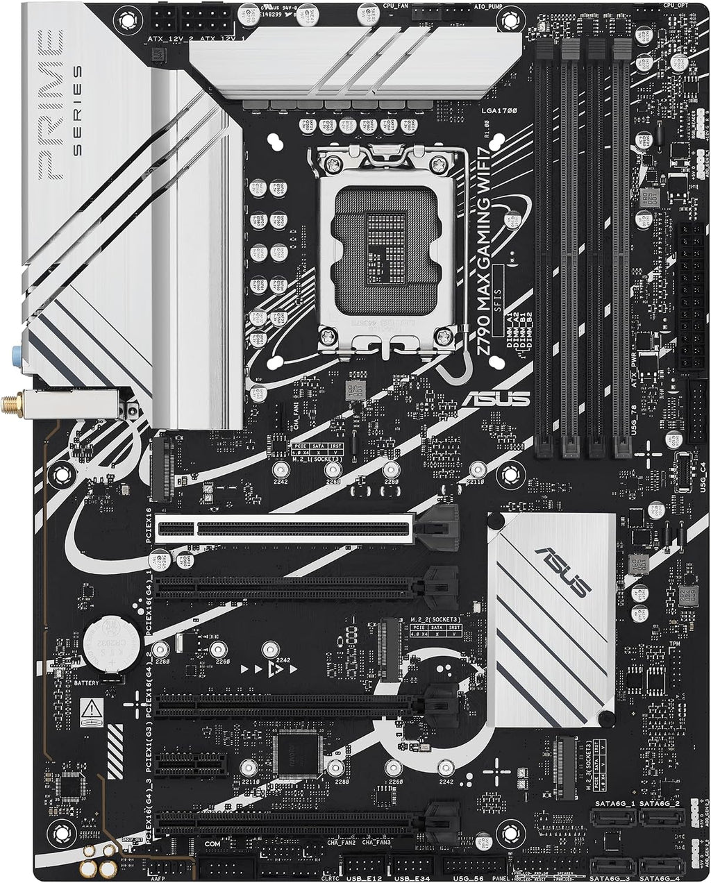 ASUS Z790 MAX Gaming WIFI7 Intel Z790 (LGA 1700) ATX Motherboard with PCIe 5.0, Three M.2 Slots, 14+1 DrMOS, DDR5, WiFi 7, Realtek 1Gb LAN, HDMI, USB 20Gbps Type-C®, Thunderbolt™ (USB4®), Aura Sync