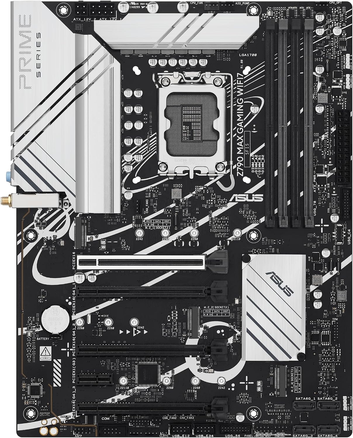 ASUS Z790 MAX Gaming WIFI7 Intel Z790 (LGA 1700) ATX Motherboard with PCIe 5.0, Three M.2 Slots, 14+1 DrMOS, DDR5, WiFi 7, Realtek 1Gb LAN, HDMI, USB 20Gbps Type-C®, Thunderbolt™ (USB4®), Aura Sync