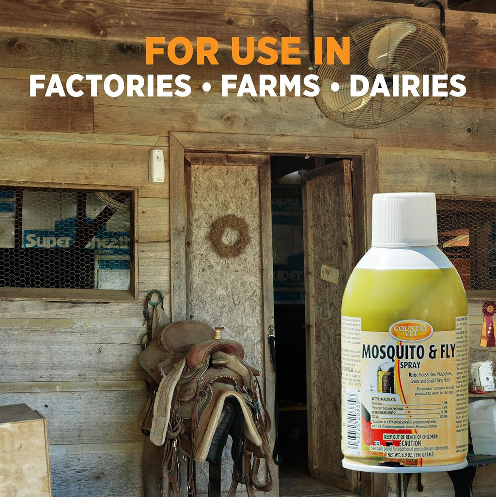 Country Vet Metered Mosquito and Fly Spray 6.4 oz cans 342033CVA (Case of 12) Dispenser NOT Included
