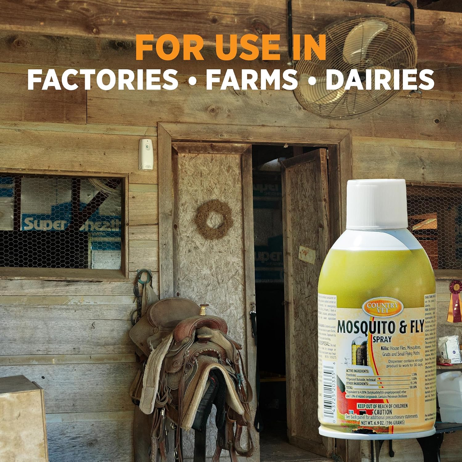 Country Vet Metered Mosquito and Fly Spray 6.4 oz cans 342033CVA (Case of 12) Dispenser NOT Included