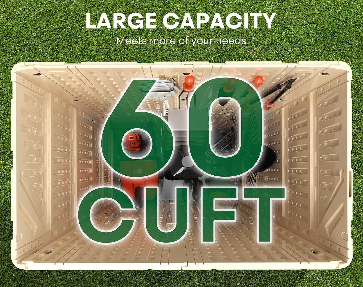 Tall Vertical Outdoor Storage Shed, 60 Cu Ft Waterproof Resin Storage Cabinet with Floor, All-Weather Garden Shed for Garage, Patio, Backyard, Porch (Khaki)