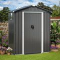 JY QAQA 5x3 FT Metal Outdoor Garden Storage Shed,Waterproof Metal Garden Sheds with Window and Lockable Double Door,Weather Resistant Steel Tool Storage House Shed forPatio,Lawn (Gray)