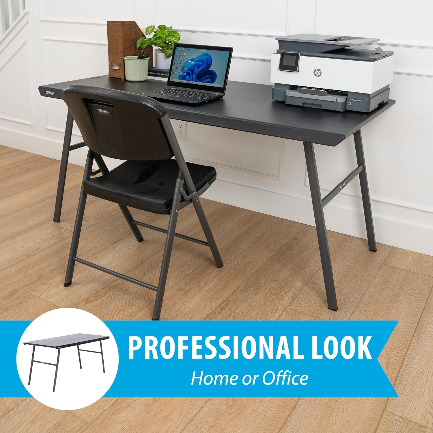 LIFETIME 5-Foot Desk Folding Table, Multipurpose Home Office Workstation