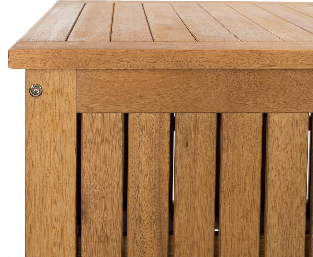 Safavieh PAT7037A Outdoor Collection Abri Teak 47.63' Cushion Deck Box