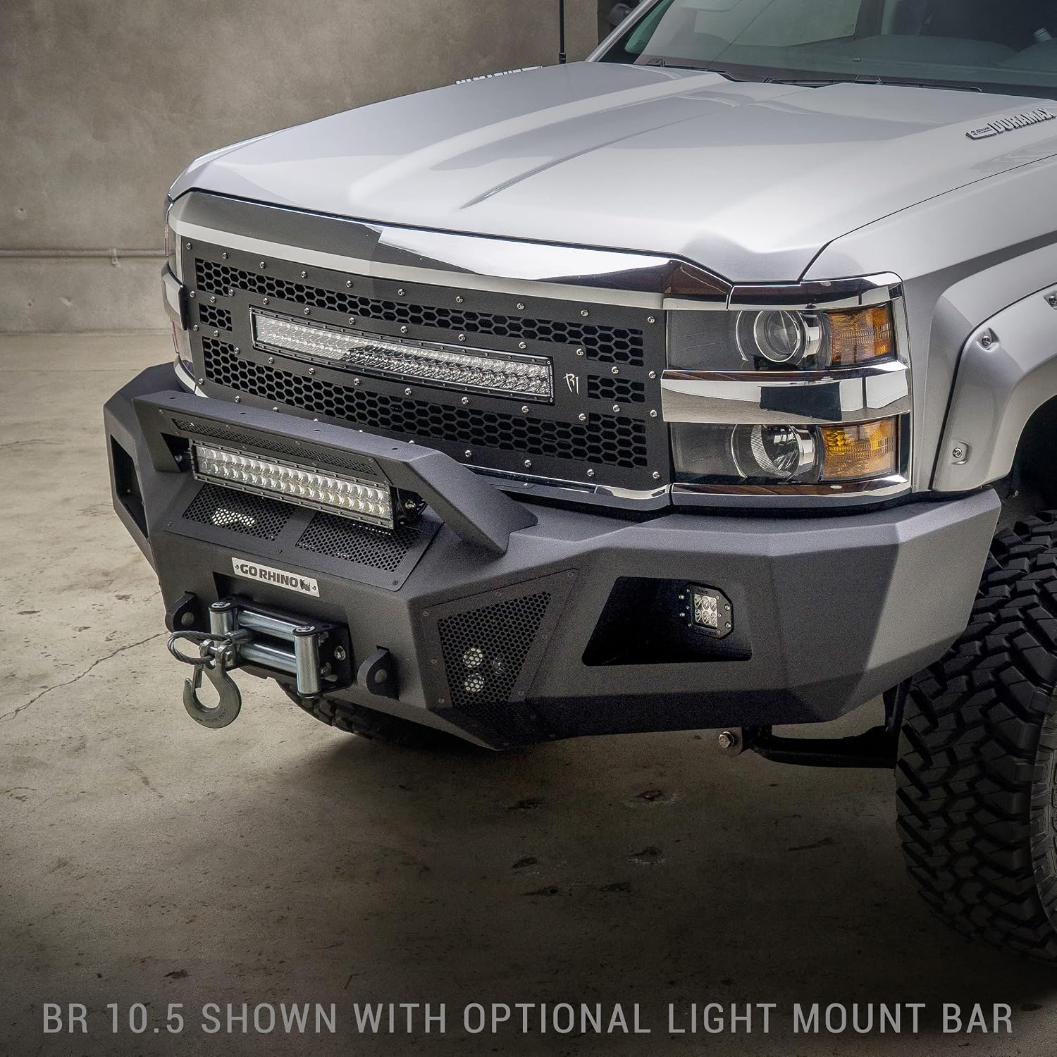 Go Rhino BR10 / BR10.5 / BR11 Light Bar Mount | Mild Steel, Textured Black | 26173T | Fits Go Rhino BR10, BR10.5 / BR11 Front Bumpers (24221T & 24223T)
