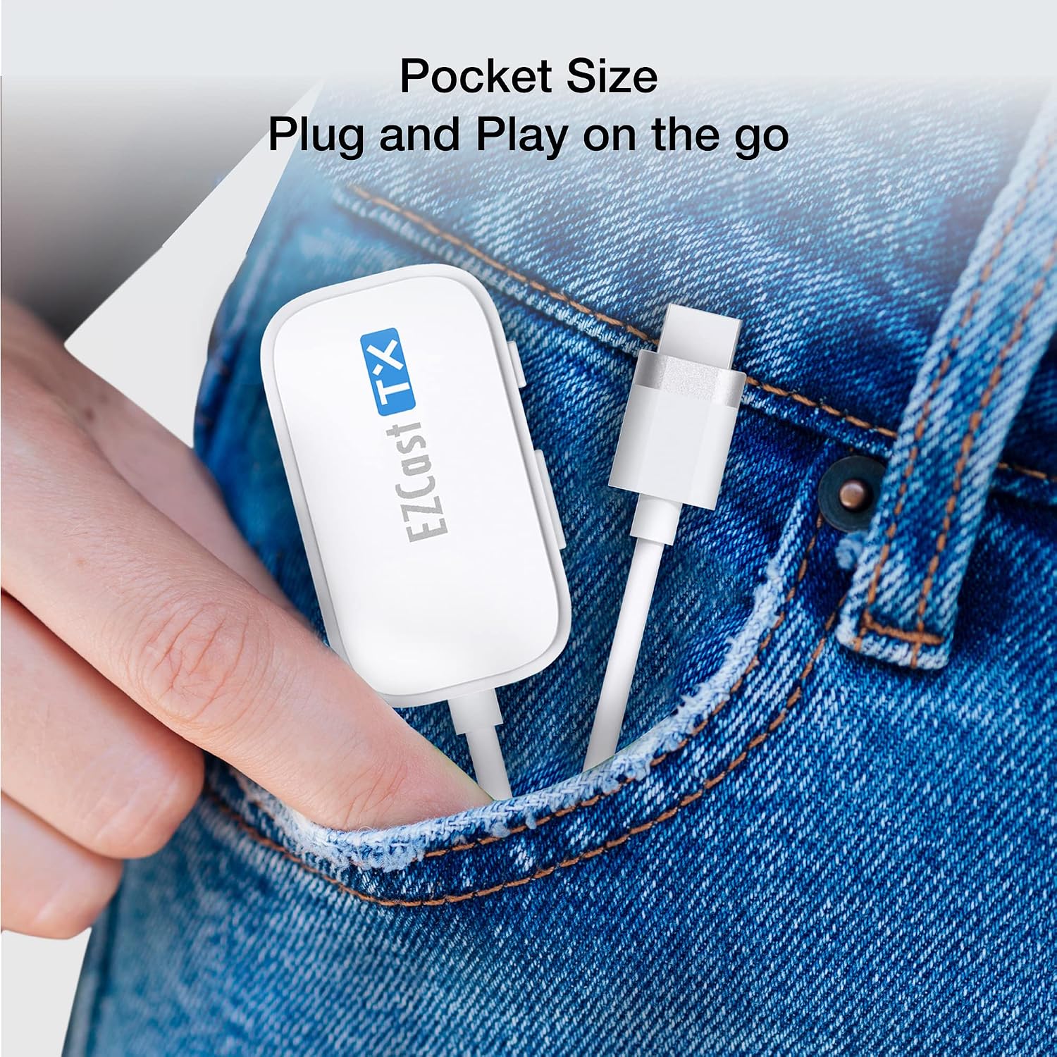 EZCast Wireless HDMI Transmitter & Receiver, 1080P 60Hz, Screen Mirroring and Extending for Laptop/PC/Tablet, 30m Range