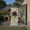 4×8 Ft Outdoor Storage Shed, Metal Lean to Storage Shed for Backyard, Patio, Garden, Gray