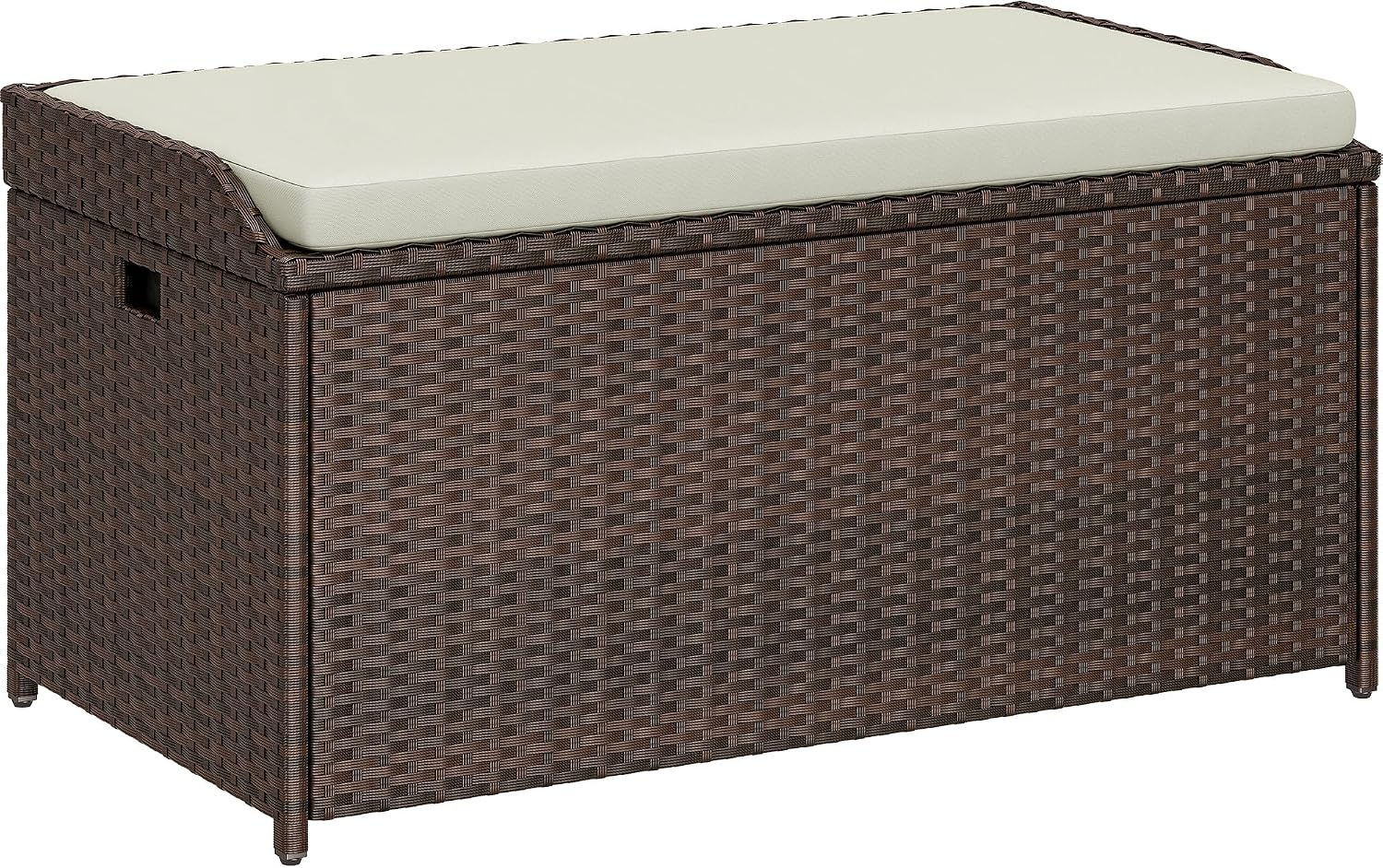 YITAHOME Outdoor Storage Bench, 70 Gallon PE Rattan Patio Storage Bench w/Handles and Soft Cushion,Outdoor Storage Box for Patio, Yard, Lawn, Garden