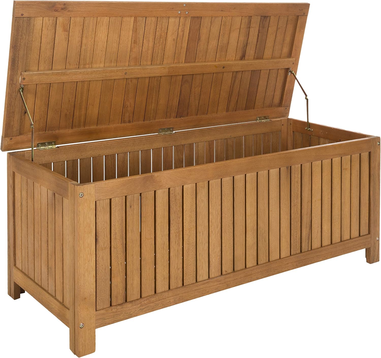 Safavieh PAT7037A Outdoor Collection Abri Teak 47.63' Cushion Deck Box