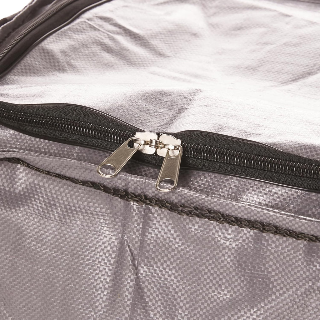 DURASACK Heavy Duty Storage Tote Bag with Zipper Top 22-Gallon Rugged Woven Polypropylene Moving Bag, Reusable Self-Standing Design, Holds up to 500 Pounds, Single, Gray (Pack of 10)