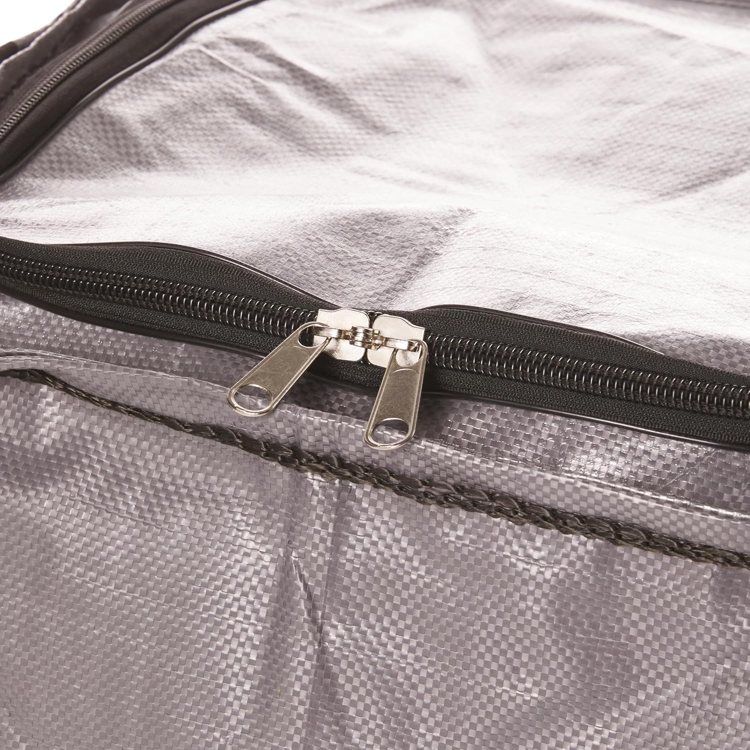 DURASACK Heavy Duty Storage Tote Bag with Zipper Top 22-Gallon Rugged Woven Polypropylene Moving Bag, Reusable Self-Standing Design, Holds up to 500 Pounds, Single, Gray (Pack of 10)