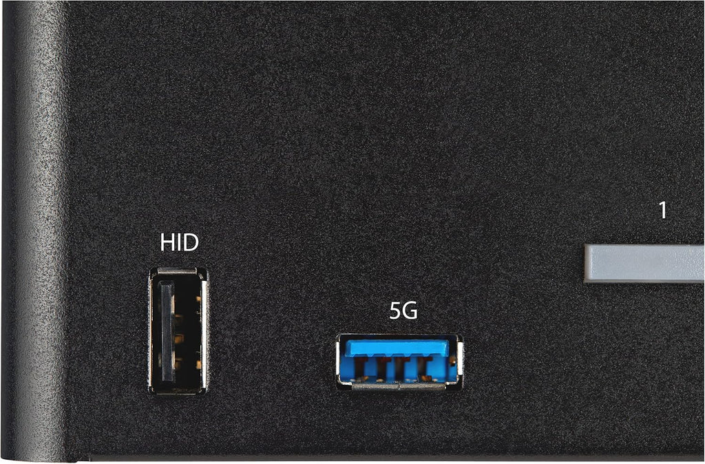 StarTech.com 2 Port Quad Monitor DisplayPort KVM Switch - 4K 60Hz UHD HDR - Desktop 4K DP 1.2 KVM with 2 Port USB 3.0 Hub (5Gbps) & 4X USB 2.0 HID Ports, Audio - Hotkey Switching - TAA (SV231QDPU34K)