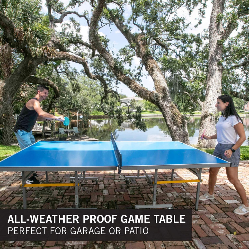 STIGA Outdoor Table Tennis Table – All-Weather Waterproof Aluminum Ping Pong Table with Net & Post, QuickPlay Assembly, 108' L x 60' W x 30' H