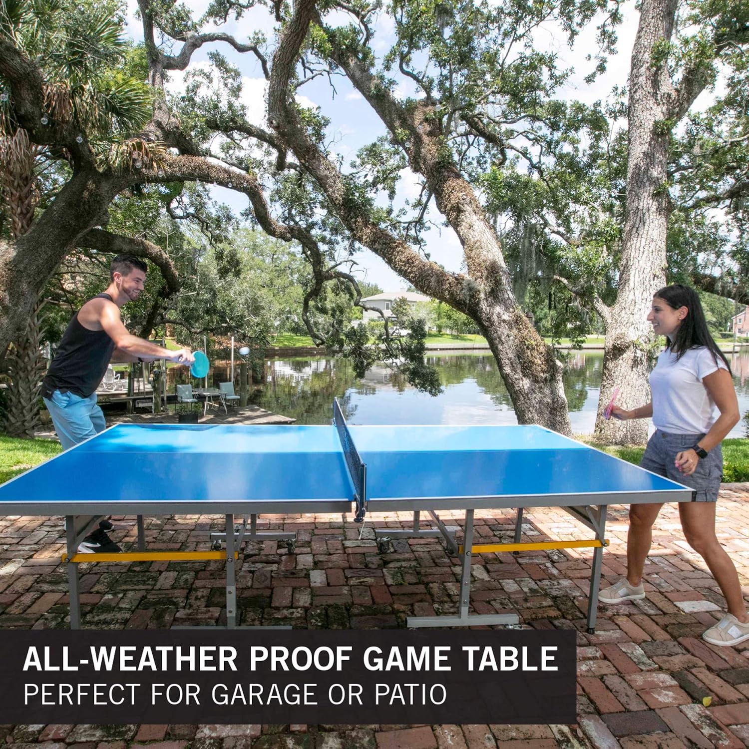 STIGA Outdoor Table Tennis Table – All-Weather Waterproof Aluminum Ping Pong Table with Net & Post, QuickPlay Assembly, 108' L x 60' W x 30' H