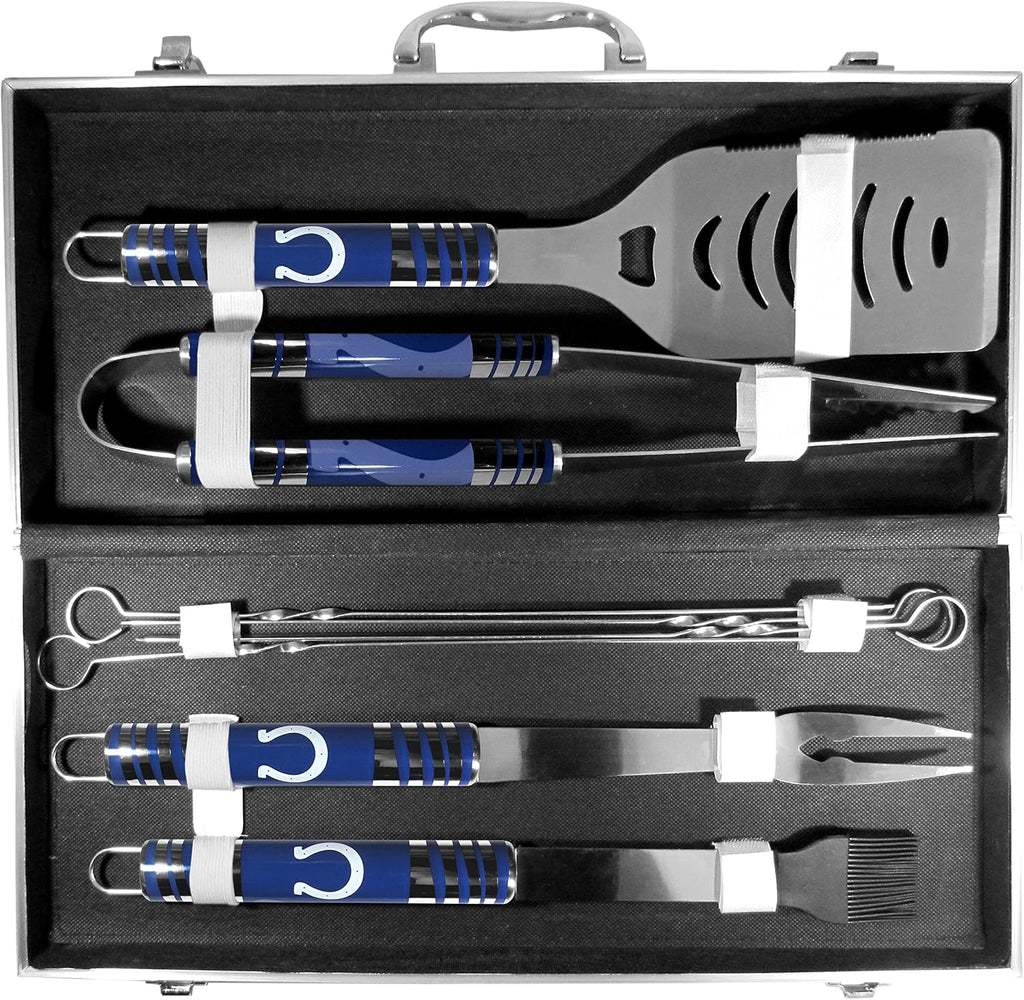 NFL Siskiyou Sports Fan Shop Indianapolis Colts Steel Tailgater BBQ Set w/Case 8 piece Gray