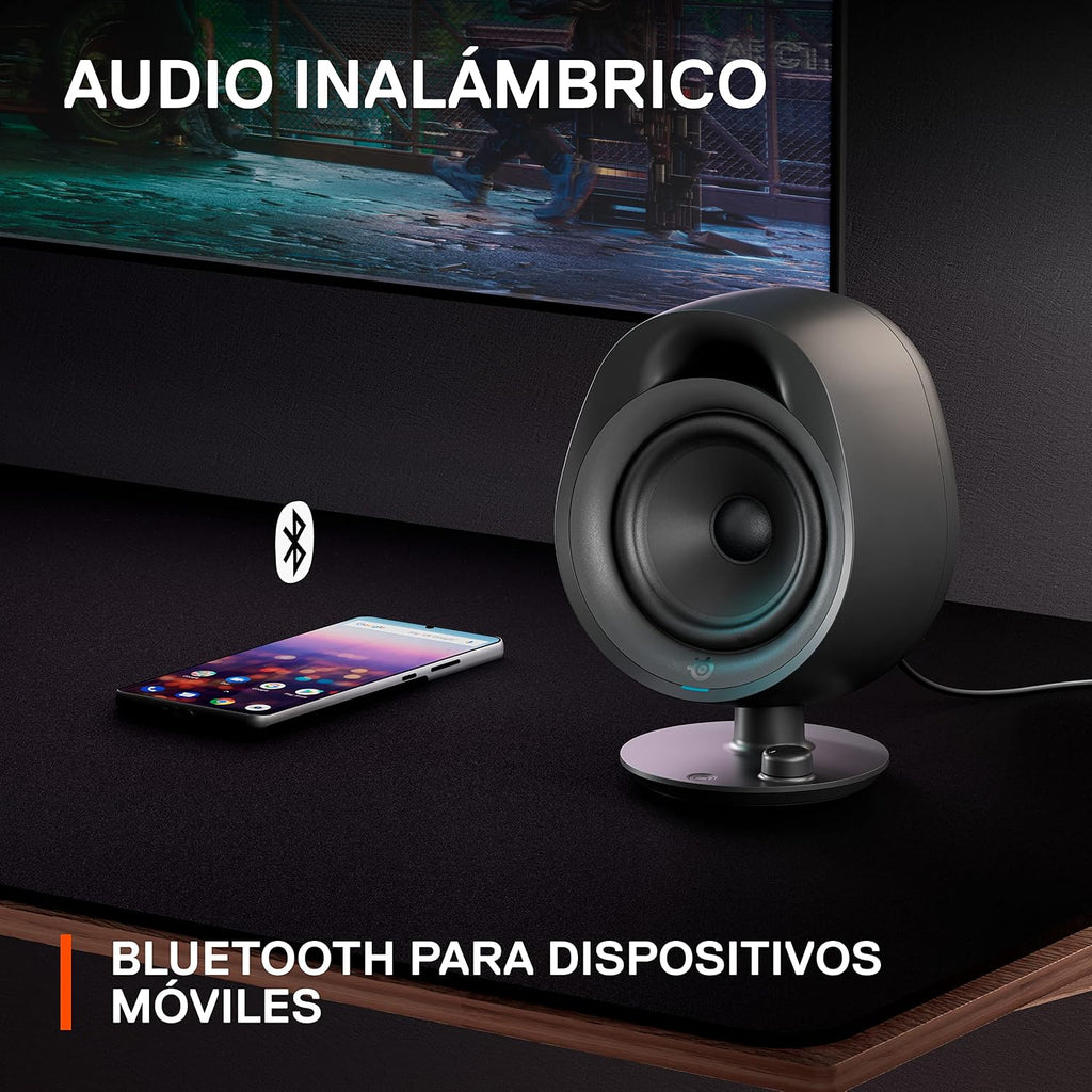 SteelSeries Arena 3 2.0 Desktop Gaming Speakers - Immersive Audio, On-Speaker Controls, 4' Drivers - Wired & Bluetooth - PC, Mac, Mobile