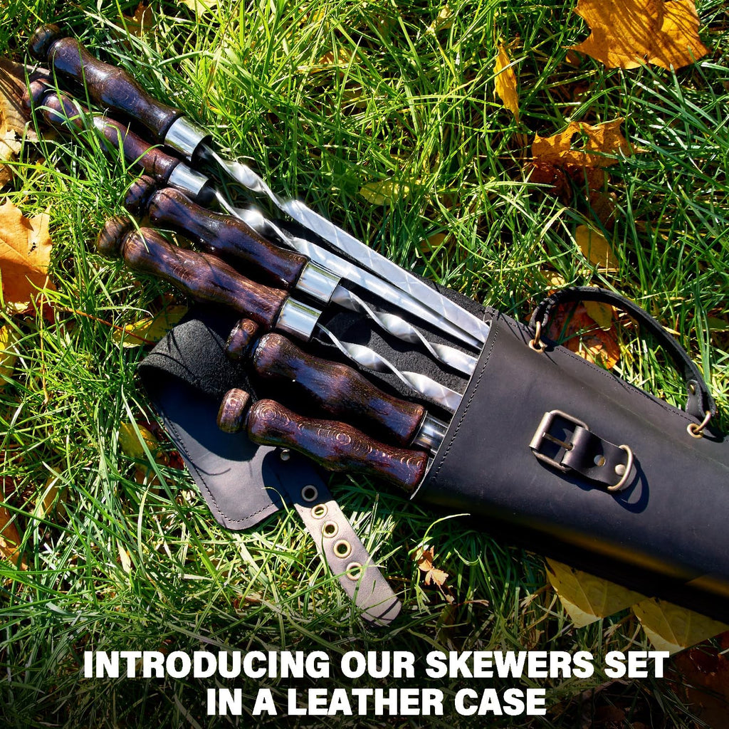 Grilling Supplies - Outdoor Grill Accessories for BBQ - Premium Barbecue Tool Sets Grill Utensils - BBQ Gear - Grill Skewers Set with Case Hunting Quiver