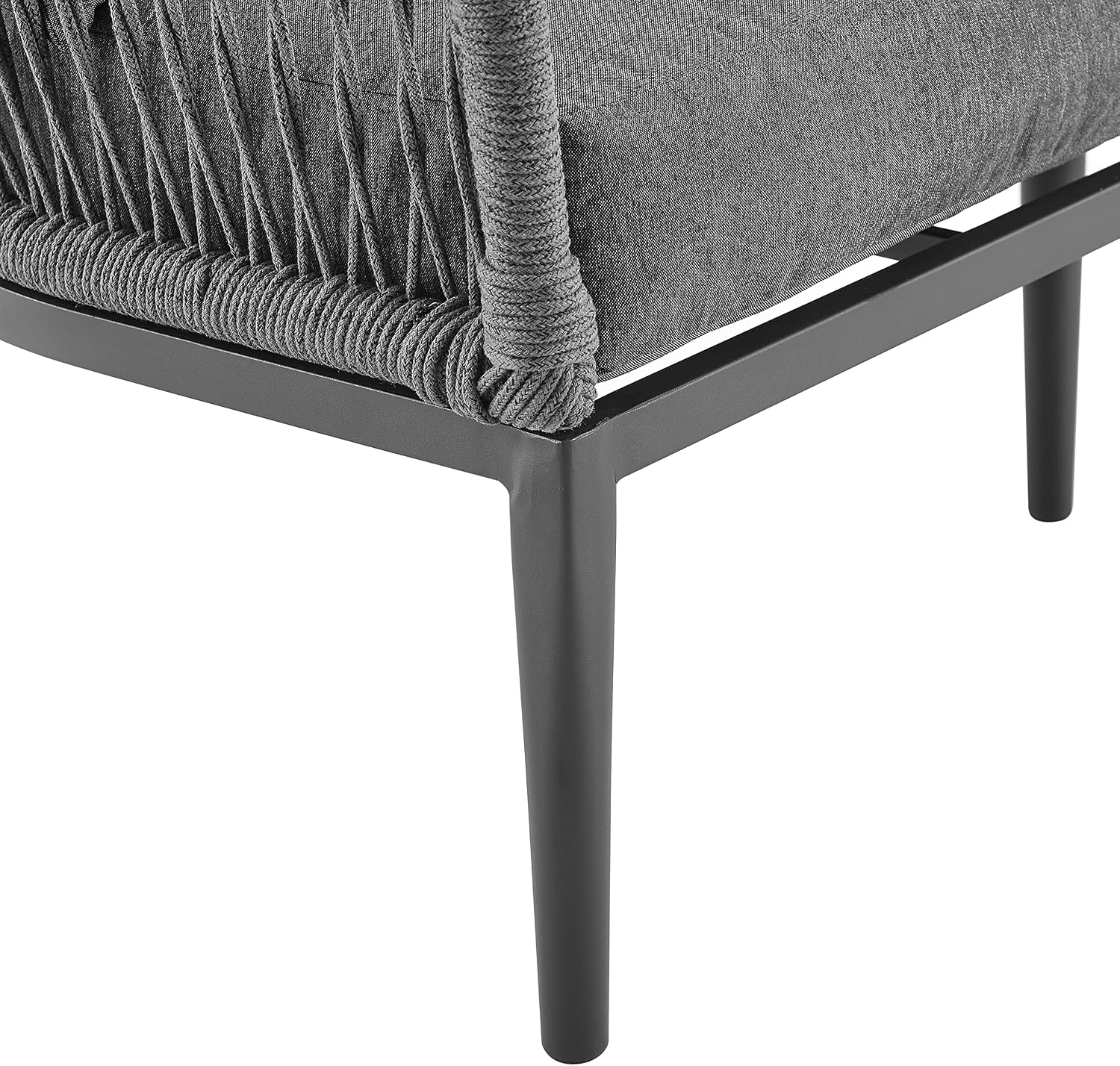 Crosley Furniture Dover 2-Piece Indoor Outdoor Chair Set, Patio Chairs for Conversation, Porch, Deck, Matte Black with Charcoal Cushions