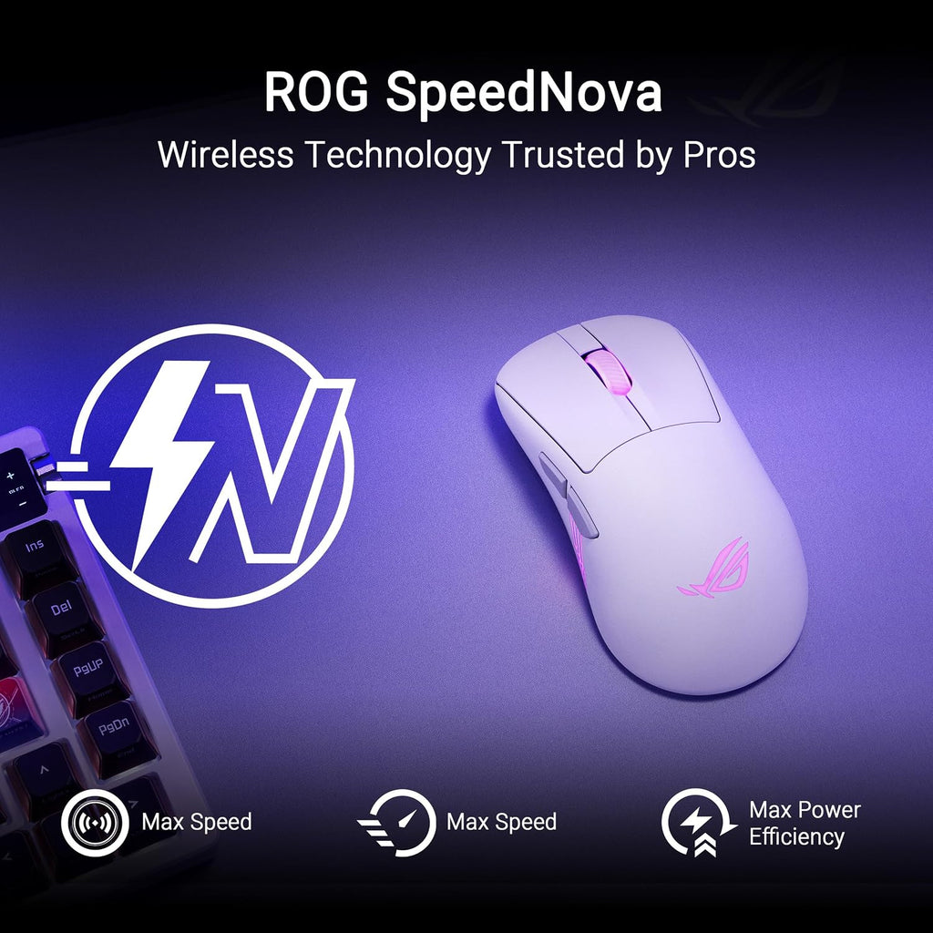 ASUS ROG Keris II Origin Wireless Gaming Mouse – Right-Handed Ergonomic, 65g, Tri-Mode Connectivity, 42K DPI, up to 127Hr Battery, Web-Based Configuration, PC/Mac Support