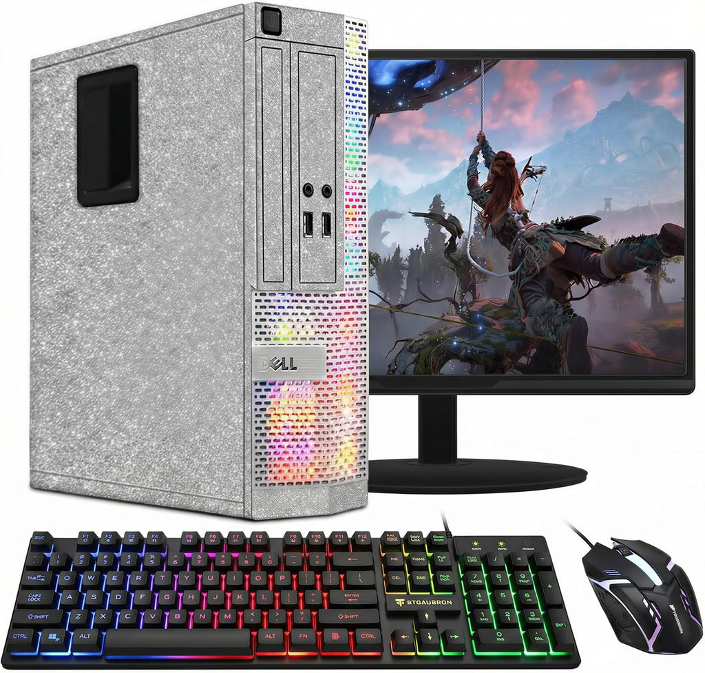 Dell RGB Desktop PC Computer, Intel Core i7 up to 3.9G, 16GB RAM, 512GB SSD, WiFi, BT 5.0, New 24'' 1080 FHD Monitor, Windows 11 Pro (Renewed)