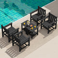 SEWRWALL Patio Furniture Set, HDPE Material All Weather Use Adirondack Chair Set with Side Table for Balcony, Porch, Garden, Backyard- Black