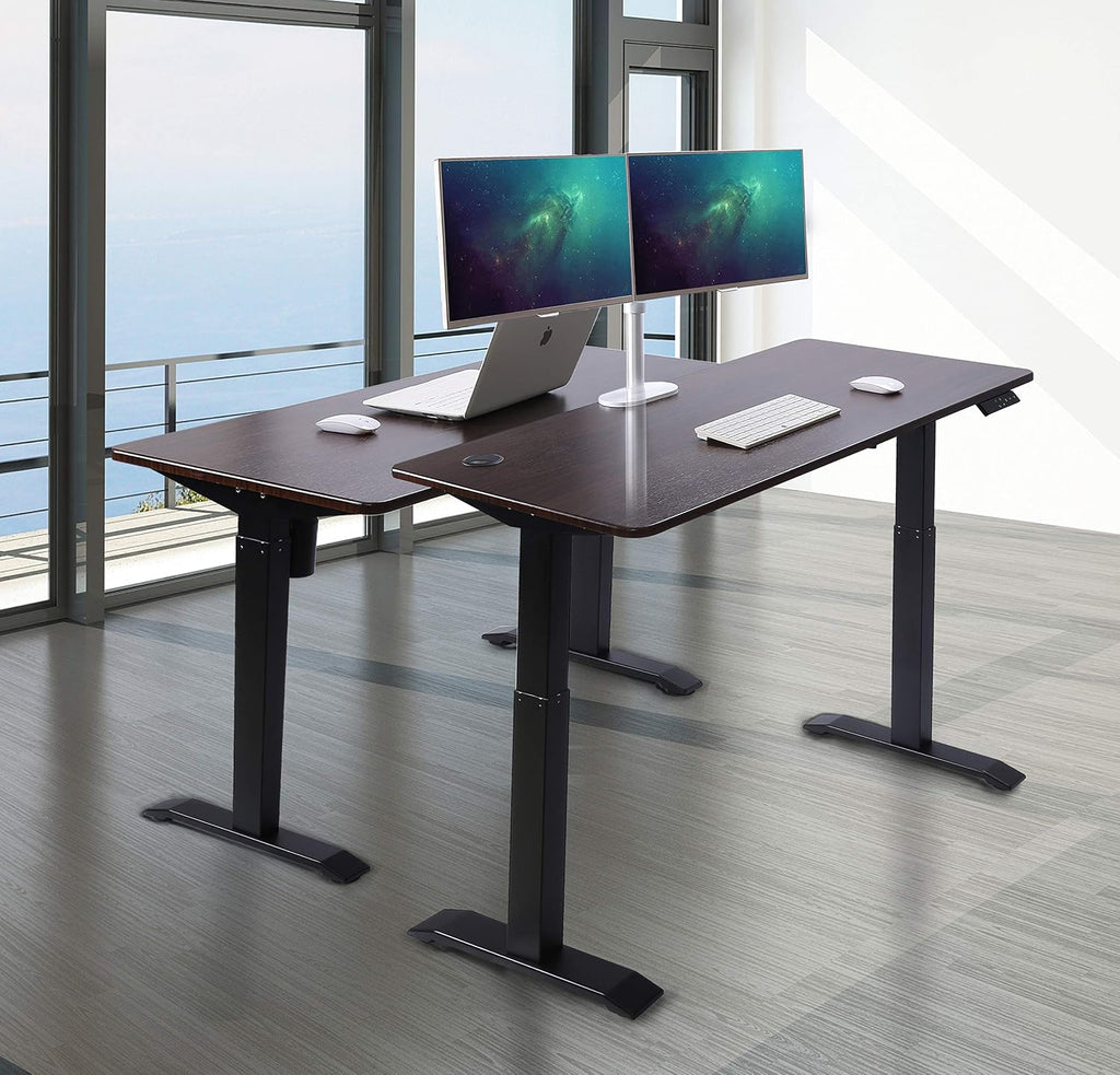 UNICOO Electric Height Adjustable Standing Desk, Electric Standing Workstation, Sit Stand Table, Home Office Compter Desk,Gaming Table, Whole-Piece Desktop 48 * 24 in (KT1001-MB)