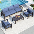 Solaste Aluminum Patio Furniture Set for All Weather, Oversized Metal Outdoor Furniture Set with 27.5' Deep Seating and 3.2' WIde Armrest, Outdoor Patio Conversation Sets with 10'' Back Suport Cushion