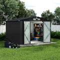 Metal Outdoor Storage Shed Kit, Lockable Door Utility Shed with Air Vent for Backyard Garden Patio Lawn