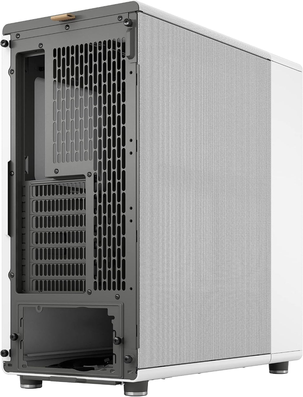Fractal Design North Chalk White - Genuine Oak Wood Front - Mesh Side Panels - Two 140mm Aspect PWM Fans Included - Type C USB - ATX Airflow Mid Tower PC Gaming Case