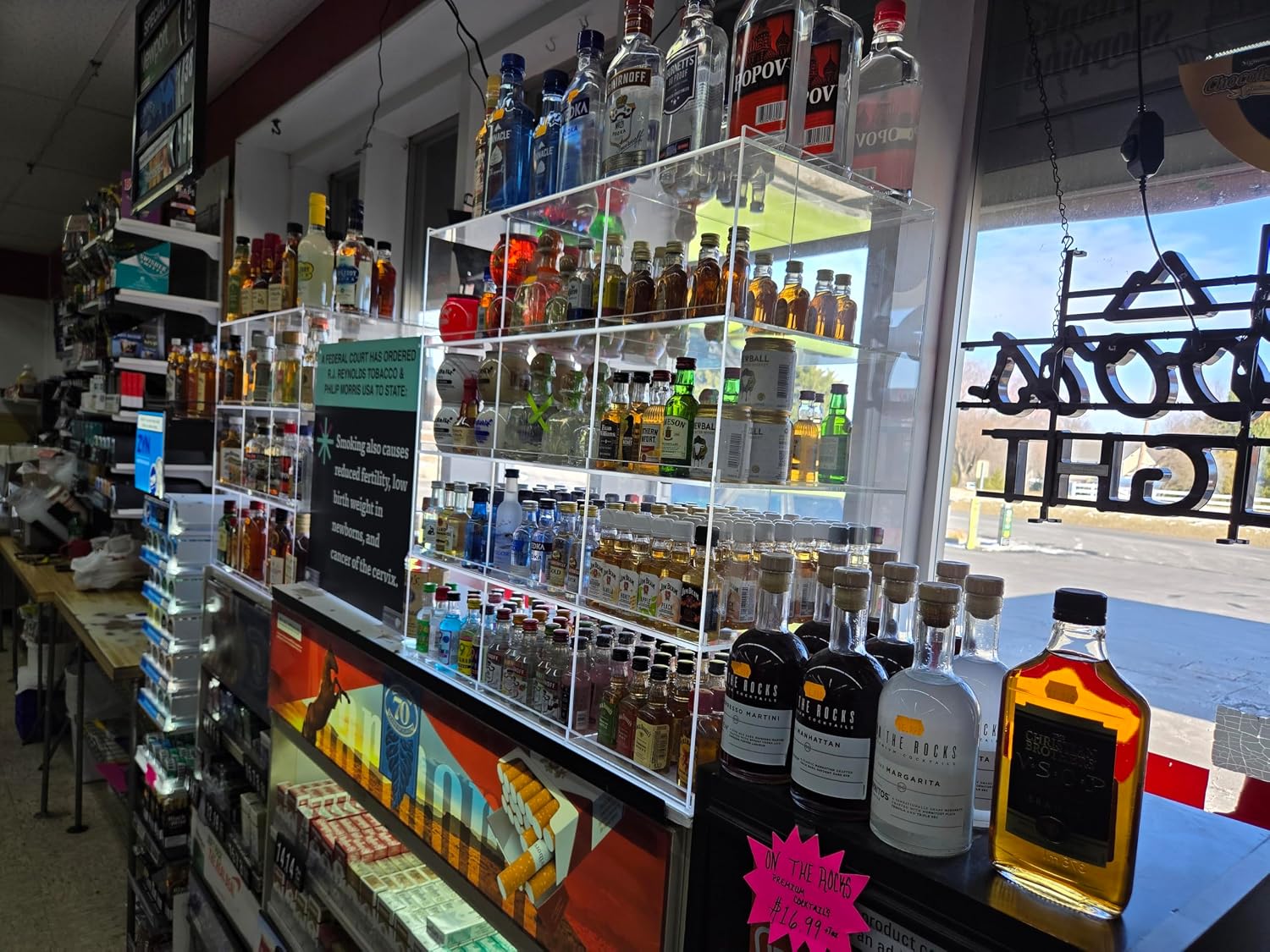 Commercial Retail Display for Mini Sampler 50ml Liquor Shot Airplane Bottles Nips Rack Also Any Other Point of Sale Items 12 Section