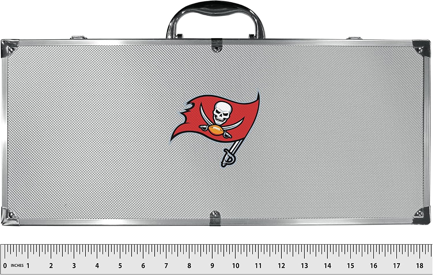 NFL Siskiyou Sports Fan Shop Tampa Bay Buccaneers Steel Tailgater BBQ Set w/Case 8 piece Gray