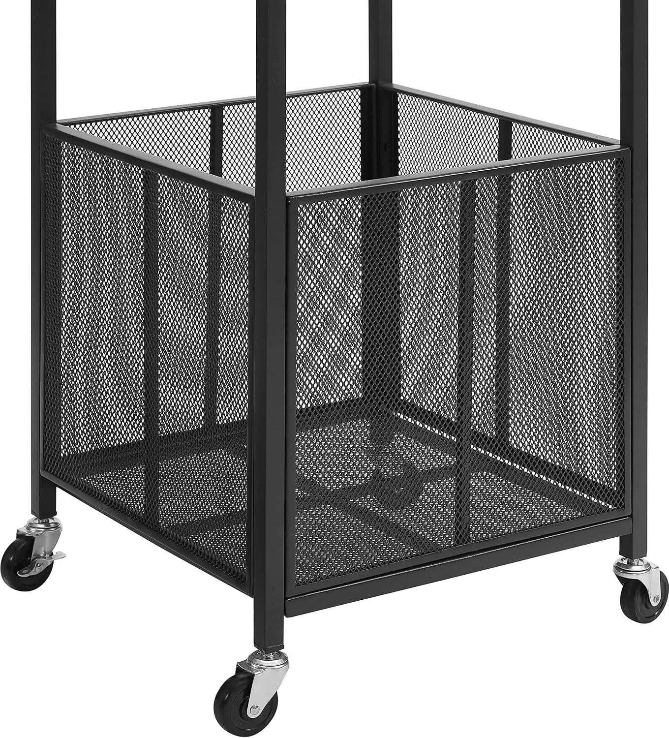 Crosley Furniture Grady Towel Valet Caddy, Covered Rolling Outdoor Storage for Pool and Hot Tub, Gray/Matte Black