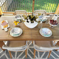 PURPLE LEAF 5 Pieces Dining Set Patio Metal Rectangular Table and Wicker Rattan Chairs for Outside Porch Garden Kitchen Modern Outdoor Furniture Sets