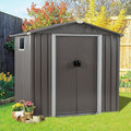Vongrasig Outdoor Storage Shed, 6 x 4 FT Outside Metal Garden Shed with Large Window and Lockable Door, Waterproof Tool Shed for Backyard Patio, Lawn and Garden (Gray)