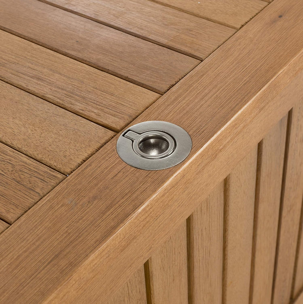 Safavieh PAT7037A Outdoor Collection Abri Teak 47.63' Cushion Deck Box