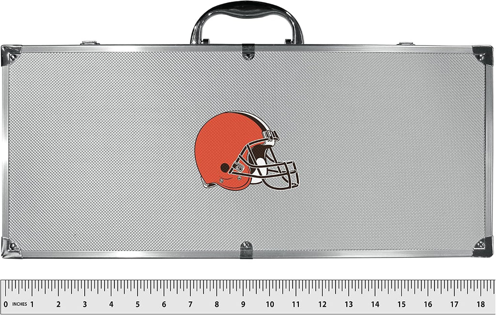NFL Siskiyou Sports Fan Shop Cleveland Browns Steel Tailgater BBQ Set w/Case 8 piece Gray