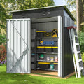 AirWire 5x3 FT Outdoor Storage Shed, Garden Shed with Updated Frame Structure and Lockable Doors, Metal Tool Sheds for Backyard Garden Patio Lawn, Grey
