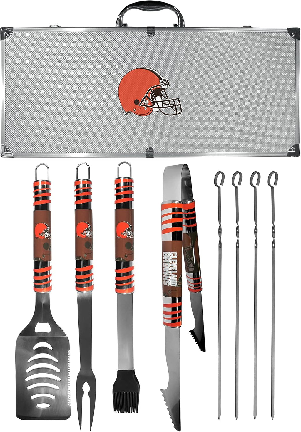 NFL Siskiyou Sports Fan Shop Cleveland Browns Steel Tailgater BBQ Set w/Case 8 piece Gray