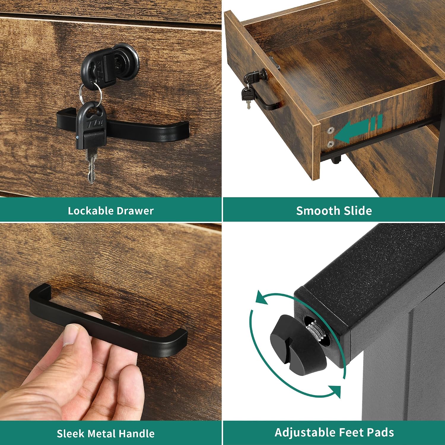 YITAHOME U Shaped Desk with Power Outlets & LED Lights, 79' Reversible L Shaped Desk with Drawers, Corner Computer Desk Office Desk with Monitor Stand & Storage Shelves, Rustic Brown