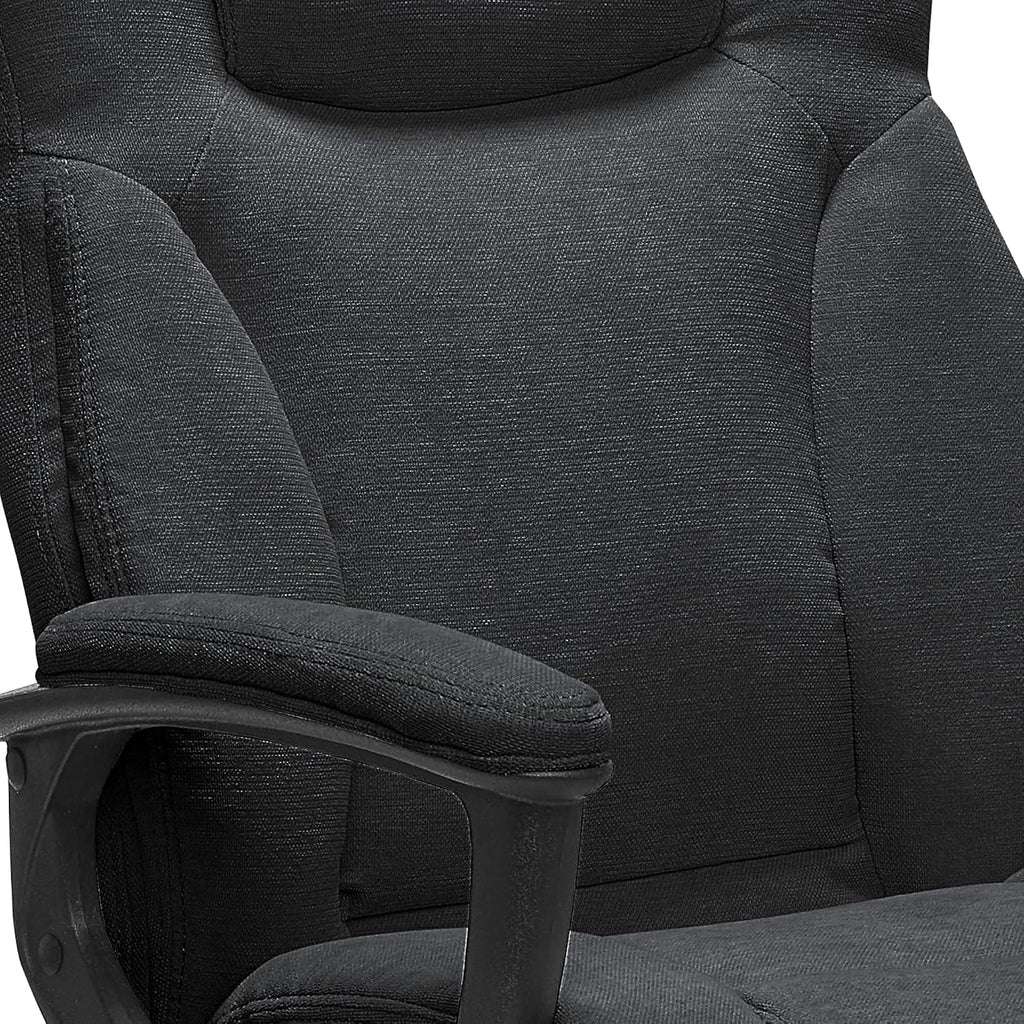 Serta Connor Executive Office Chair, Ergonomic Computer Chair with Layered Body Pillows, Contoured Lumbar, Adjustable Seat, Microfiber Fabric, Black