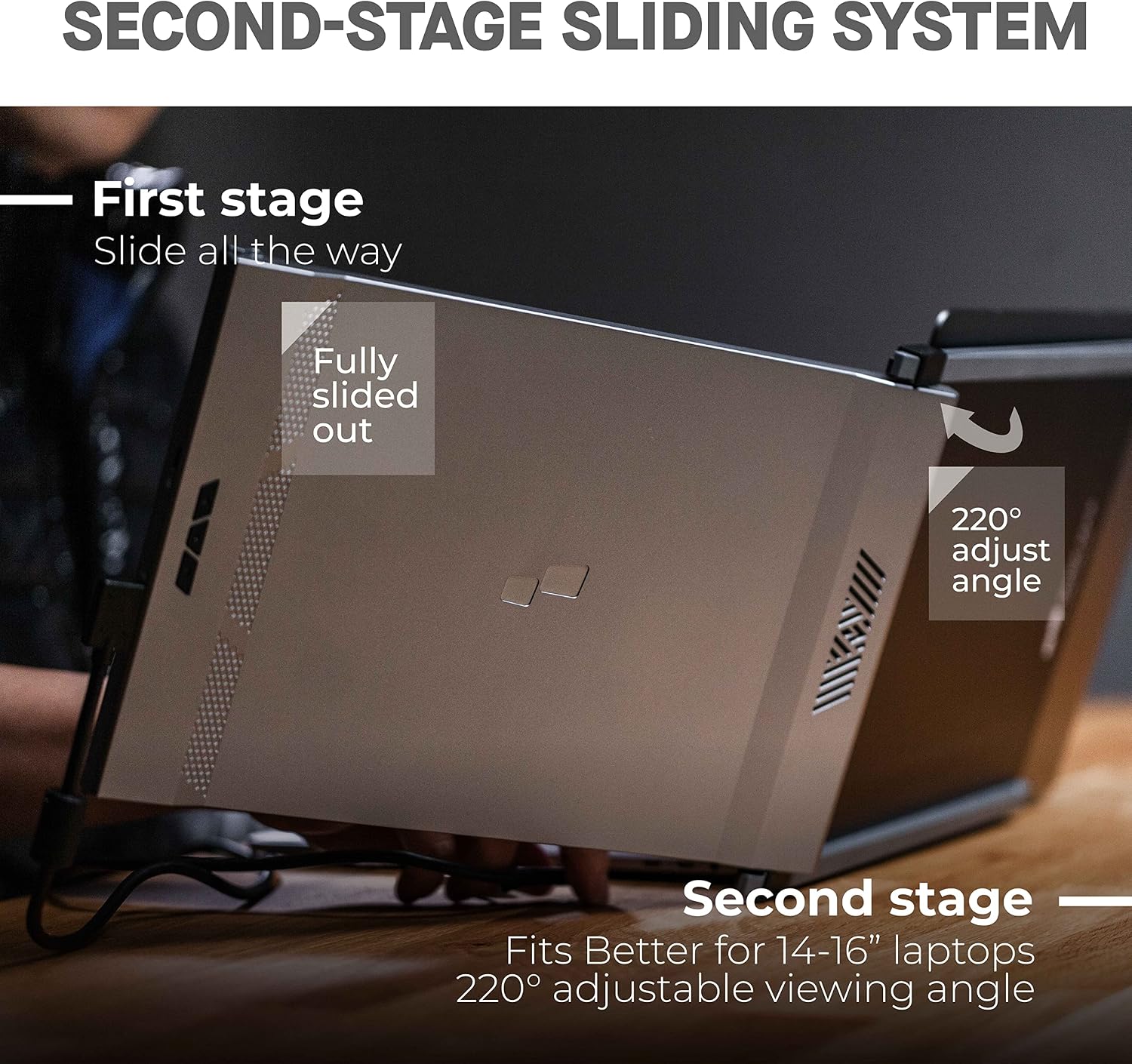 Mobile Pixels Duex Max Portable Monitor, The On-The-Go Dual-Screen Laptop Monitor, 14.1' Full HD IPS Display, USB A/Type-C, Plug and Play, Sleek Design