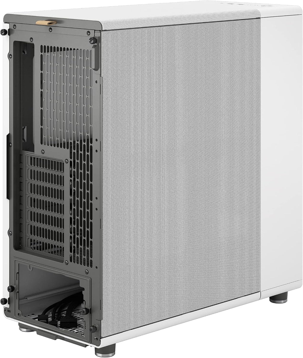 Fractal Design North Chalk White - Genuine Oak Wood Front - Mesh Side Panels - Two 140mm Aspect PWM Fans Included - Type C USB - ATX Airflow Mid Tower PC Gaming Case